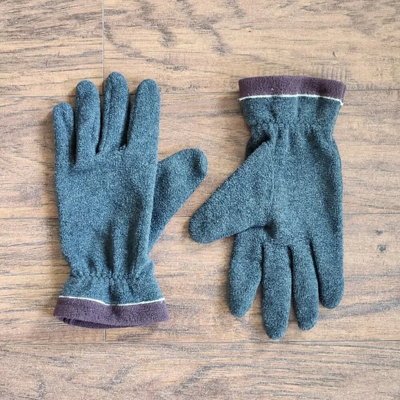 Comme Ca Ism Winter Gloves Gray Fleece Size M/L Unisex Pull On Elastic Wrist - Picture 5 of 5